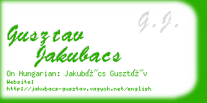 gusztav jakubacs business card